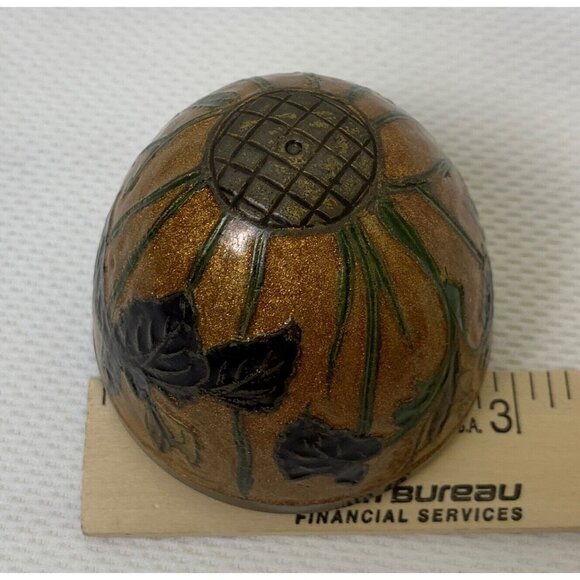 Vintage Brass Enamel Egg Cloisonne Trinket Box With Stand Hummingbird Flowers - Picture 12 of 16